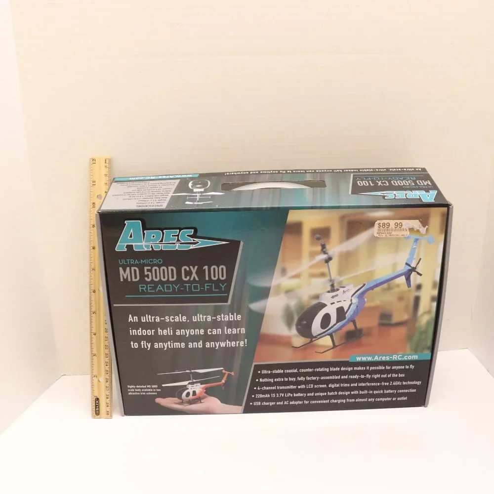 Ares Helicopter Ultra-Micro Indoor Heli Like New in the Box Md 500D‎ CX100